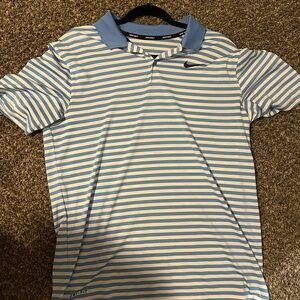 Nike Blue Striped Polo Shirt